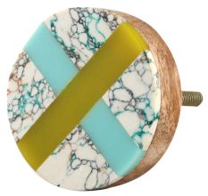 Multicolor Resin And Wood Cabinet Knob